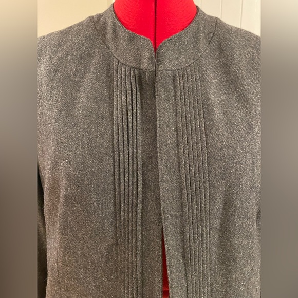 NWT 1980s D&L Gray Wool Blazer Jacket Structured Pleated Front Power Suit Style - Picture 4 of 14